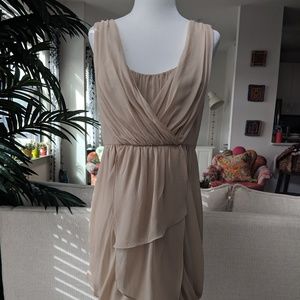 Tibi Cream Flowy Sleeveless Elegant Dress